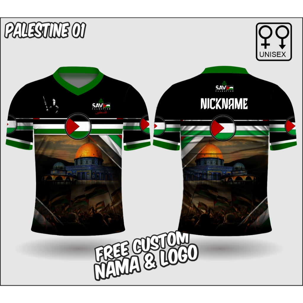 jersey save palestine baju free palestina unisex free custom nama logo