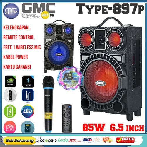 Speaker Bluetooth Portabel GMC 897Q Bonus Mic Wireless /Salon Aktif Bluetooth GMC Super Bass PROMO