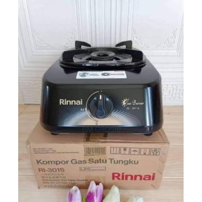 RINNAI RI-301 S Kompor Gas Rinnai 1 Tungku Hitam RI 301 S RI301S