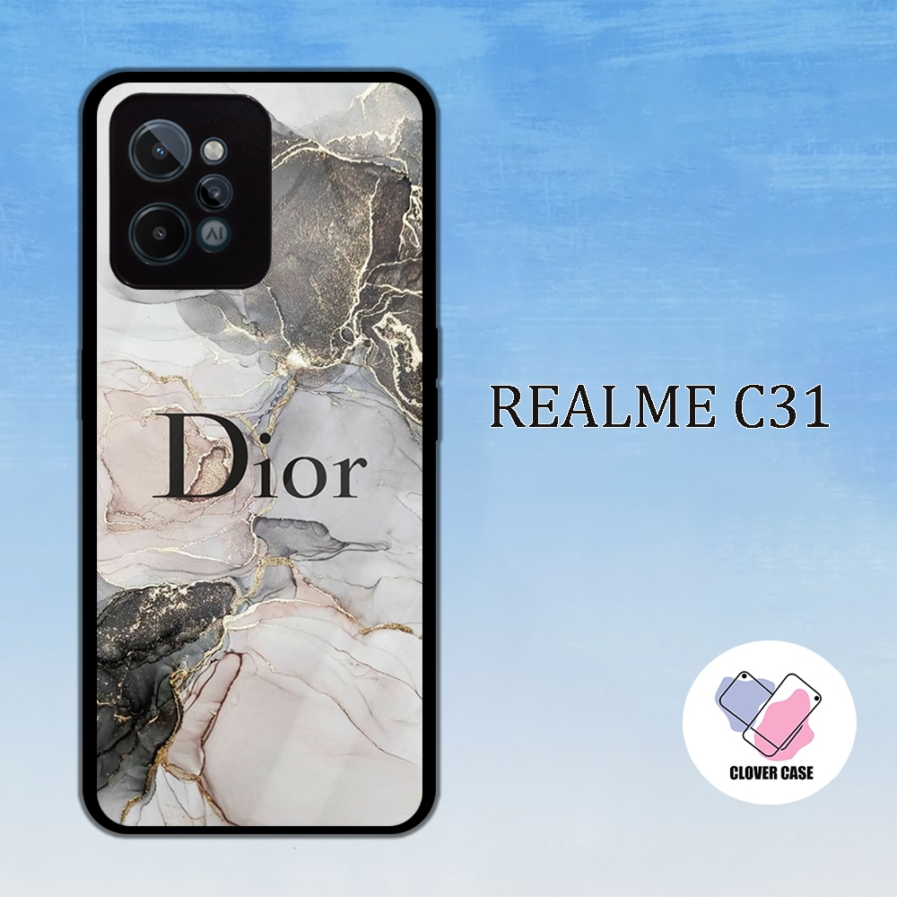 [TH41]  Case Glossy Case | REALME C31 | CASE KEKINIAN LUCU |  Casing Hp Kilau Motif DIOR