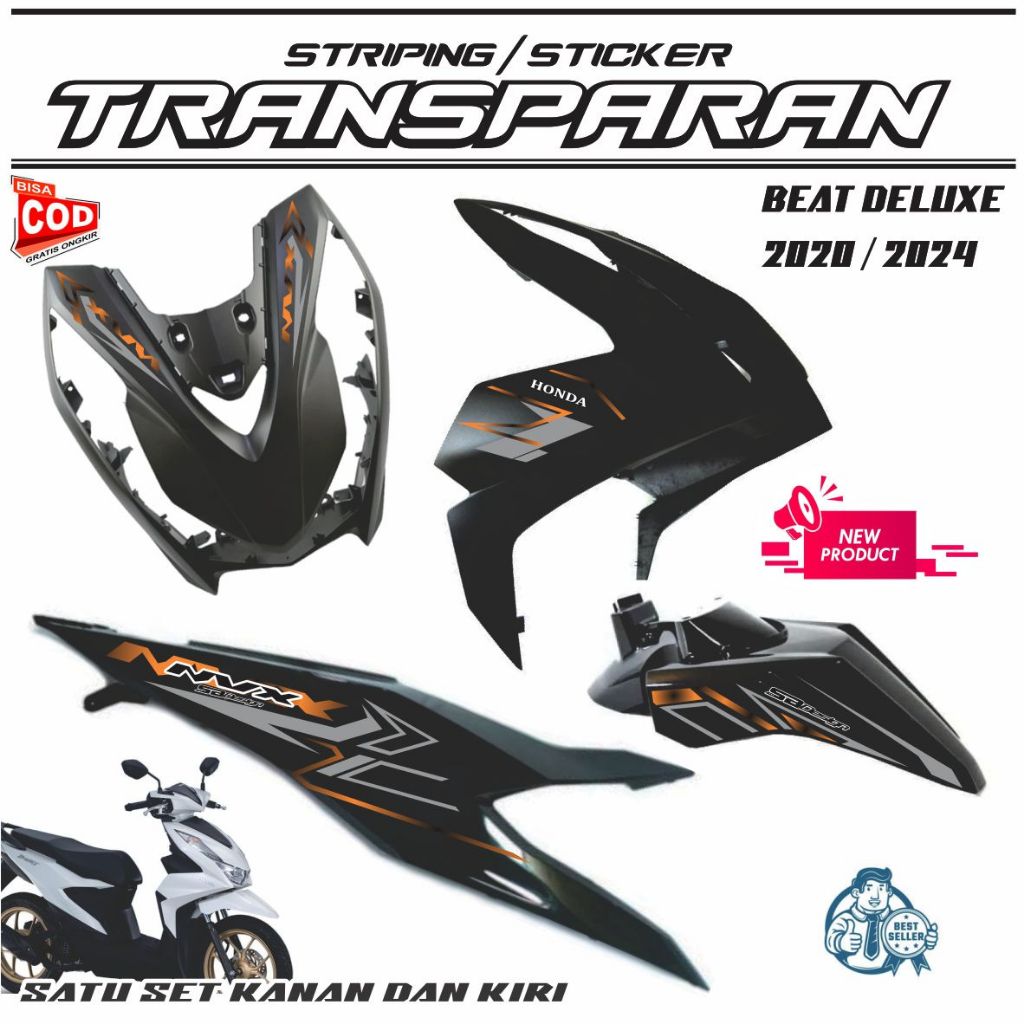 Striping Transparan Uv Beat Deluxe Speciale NVX Candy Konsep Abubulux