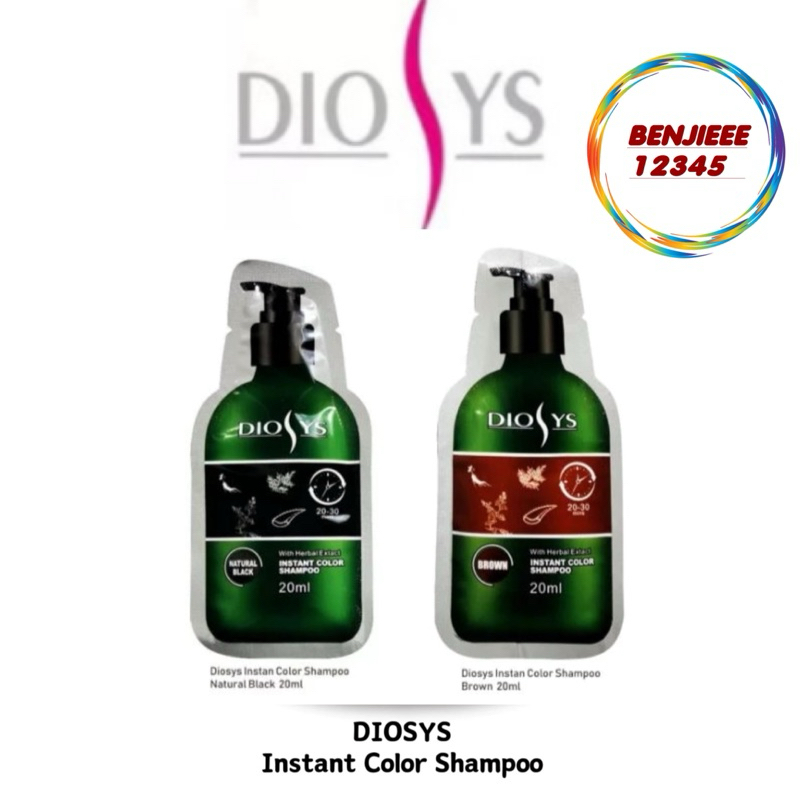 Diosys Instant Hair Color Shampoo penghilang uban pewarna rambut shampo penghitam DIOSYS diosys hair