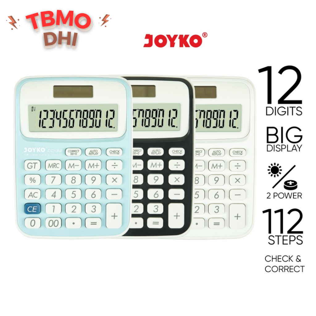 

TBMO Calculator Kalkulator Joyko CC-32 12 Digits Check Correct