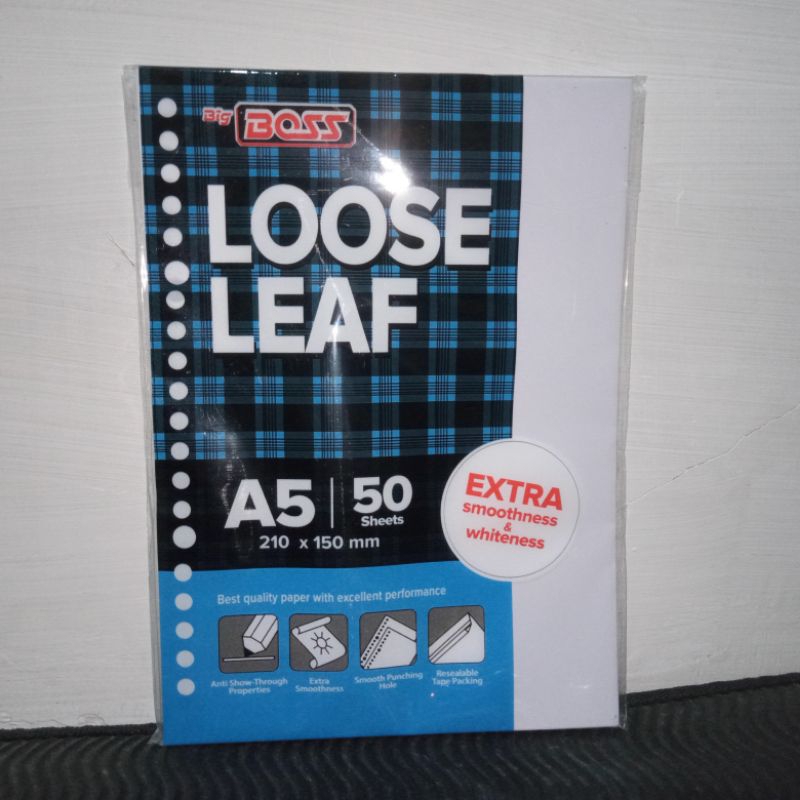 

Kertas Binder Big Boss Polos LOOSE LEAF A5 isi 50 lembar