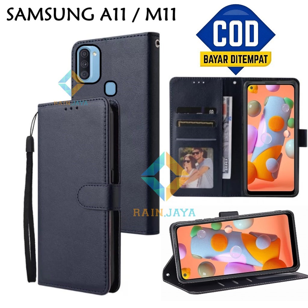 Flip Case SAMSUNG A11 / SAMSUNG M11 Leather Case Premium Flip Cover Wallet