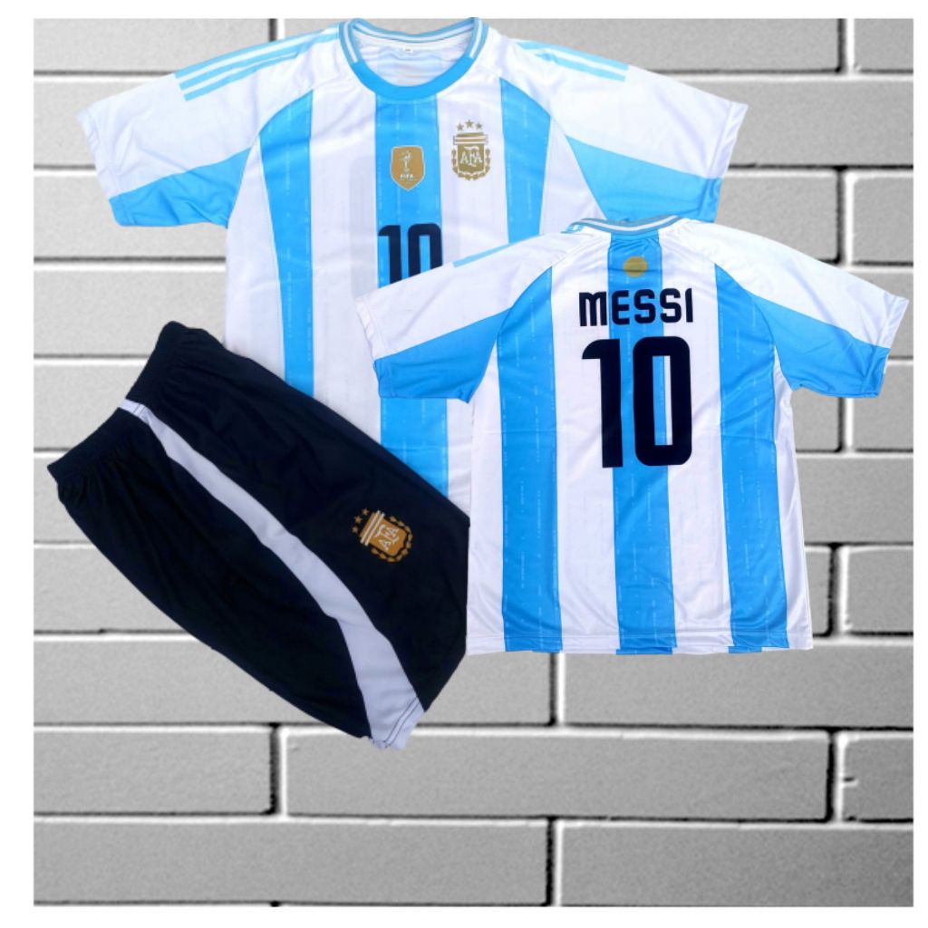 SETELAN JERSEY ANAK ARGENTINA/BAJU MESSI/SETELAN MESSI