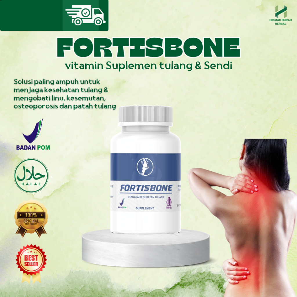 Fortisbone Vitamin Tulang dan Sendi Suplemen Kesehatan Tulang Obat Pengapuran Tulang Syaraf Kejepit 