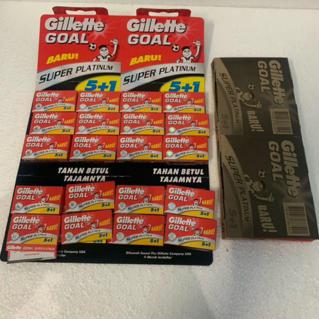 Gillette 5+1 Goal super platinum (isi silet) || 1 papan isi 120 pcs