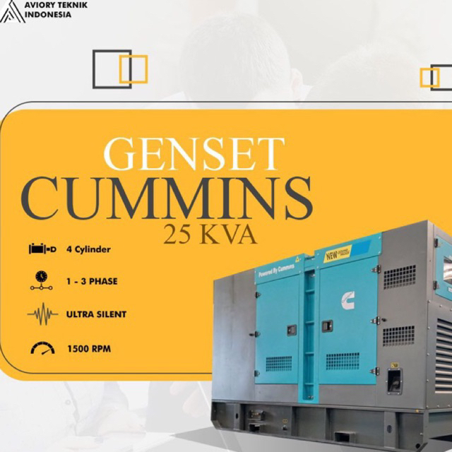 Genset Cummins 25kva/20000watt/Silent Genset/Genset Industrial/Mesin Genset