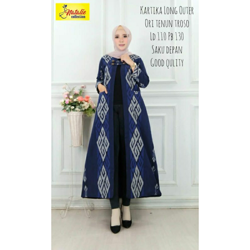 kartika longouter by natalie || ori tenun troso ld110