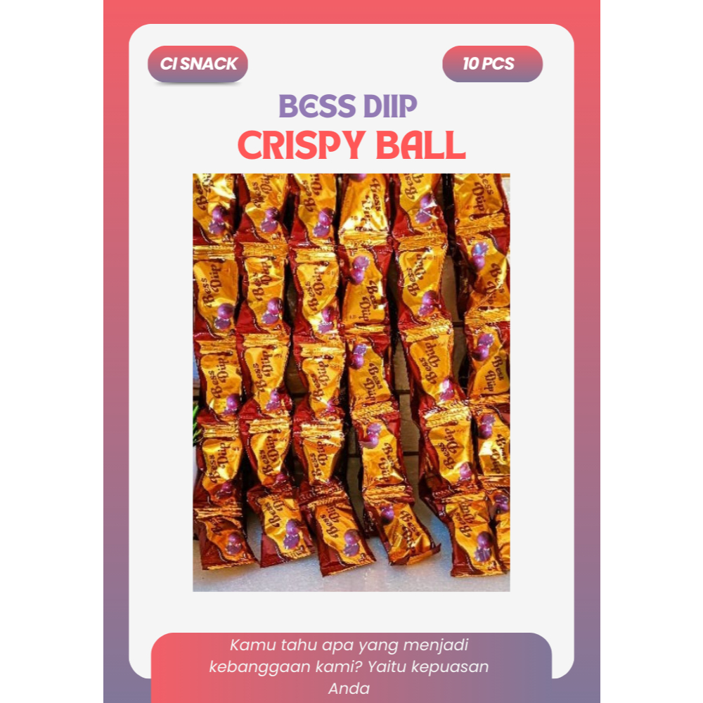 

Bess Diip Crispy Chocolate Ball Snack Bola Coklat Renyah Bikin Nagih