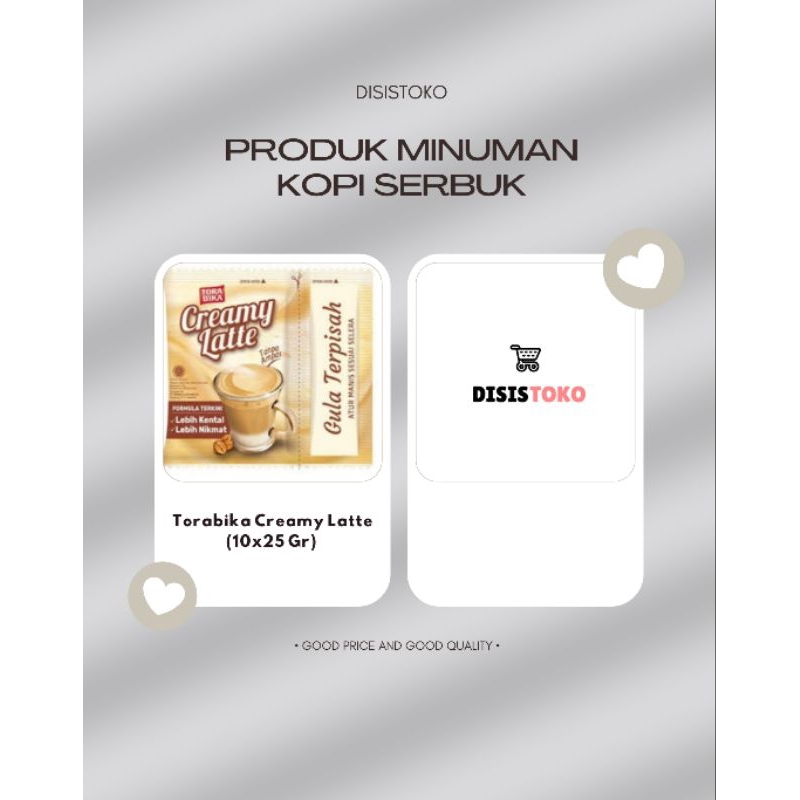 

Torabika creamy latte kemasan 25 Gr 1 renceng isi 10 pcs