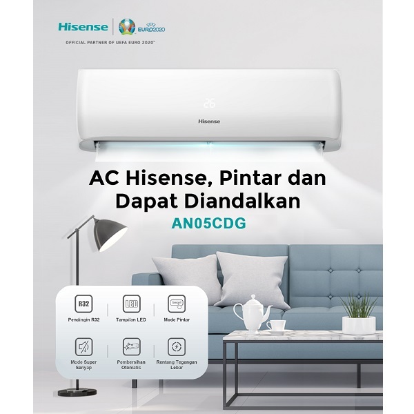 Ay00 HISENSE AN05CDG AC SPLIT 1/2 PK STANDARD / AC HISENSE AN 05 CDG / AC HISENSE 0,5 PK 05 CDG