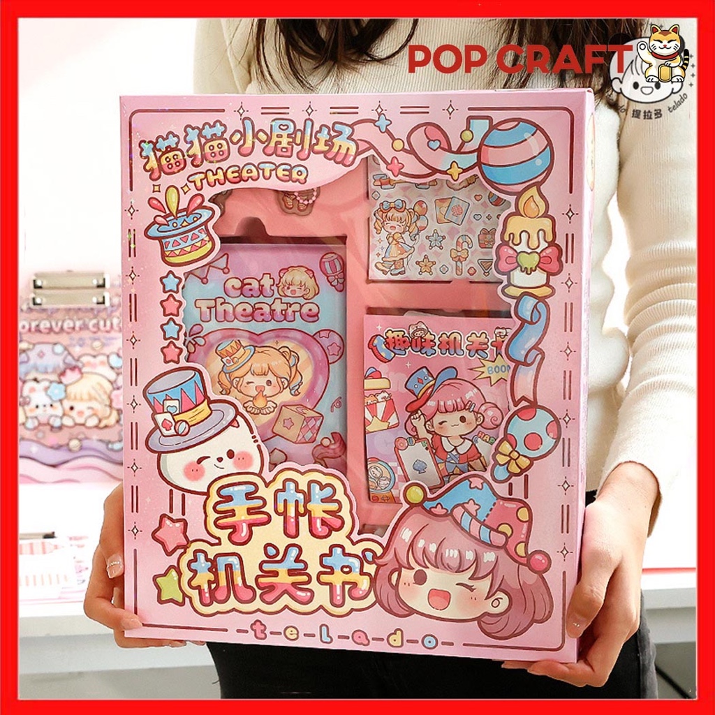 

PC Hadiah 1 Set Buku Quitebook Buat Anak Kecil DIY Dekor Stiker Dodogirl Theater Hadiah Anak HTLD153