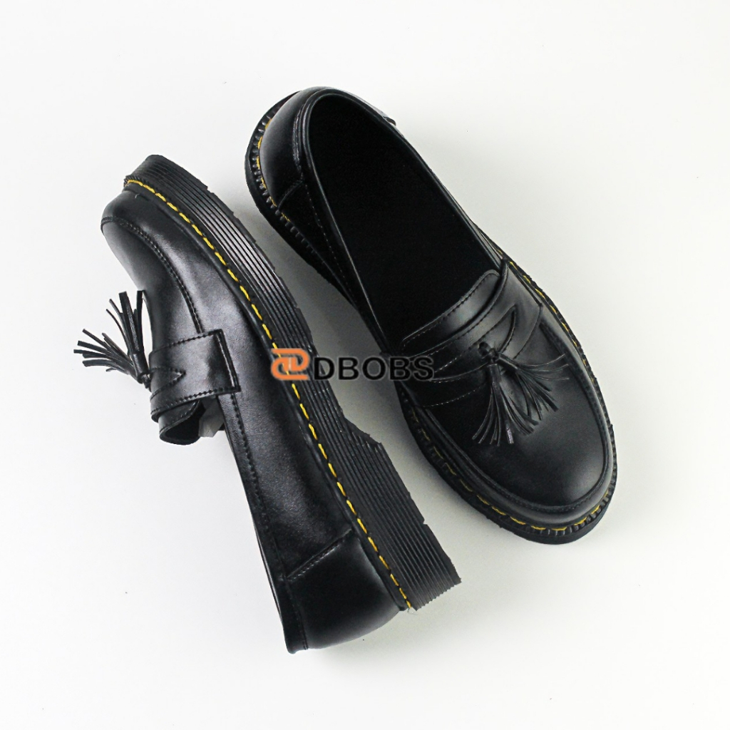 Dbobs Sepatu Dr. Martens Loafers Sepatu Dokmart Pria dan Wanita Loafers Slip-on Hitam