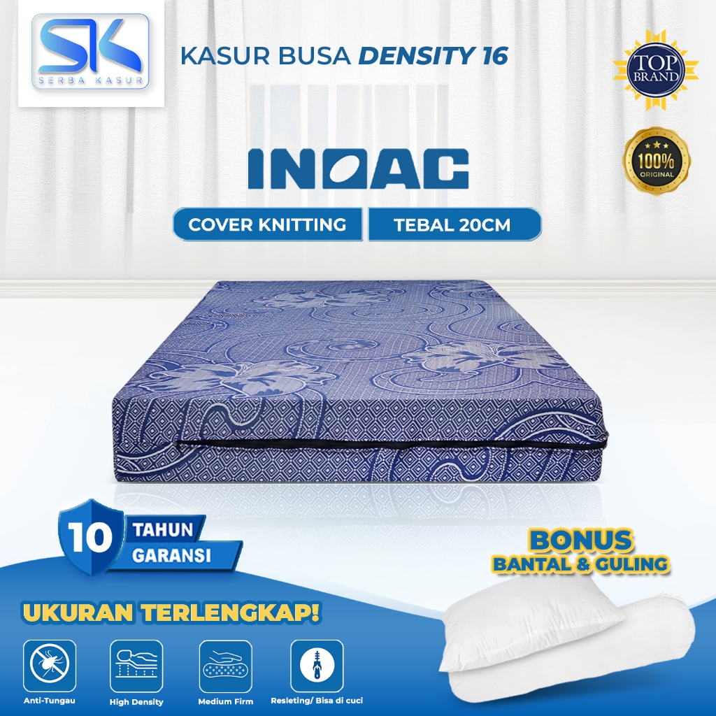 SERBA KASUR - Kasur Busa INOAC Original EPV D16 Tebal 20CM Garansi Resmi 10 Tahun Cover Knitting Sem