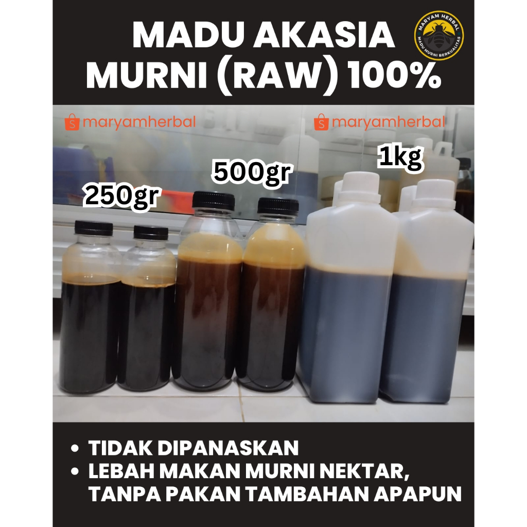 

Madu Akasia Murni Mentah 100% RAW 250gr / 500gr / 1000gr / 1kg [TIDAK ASLI UANG KEMBALI]