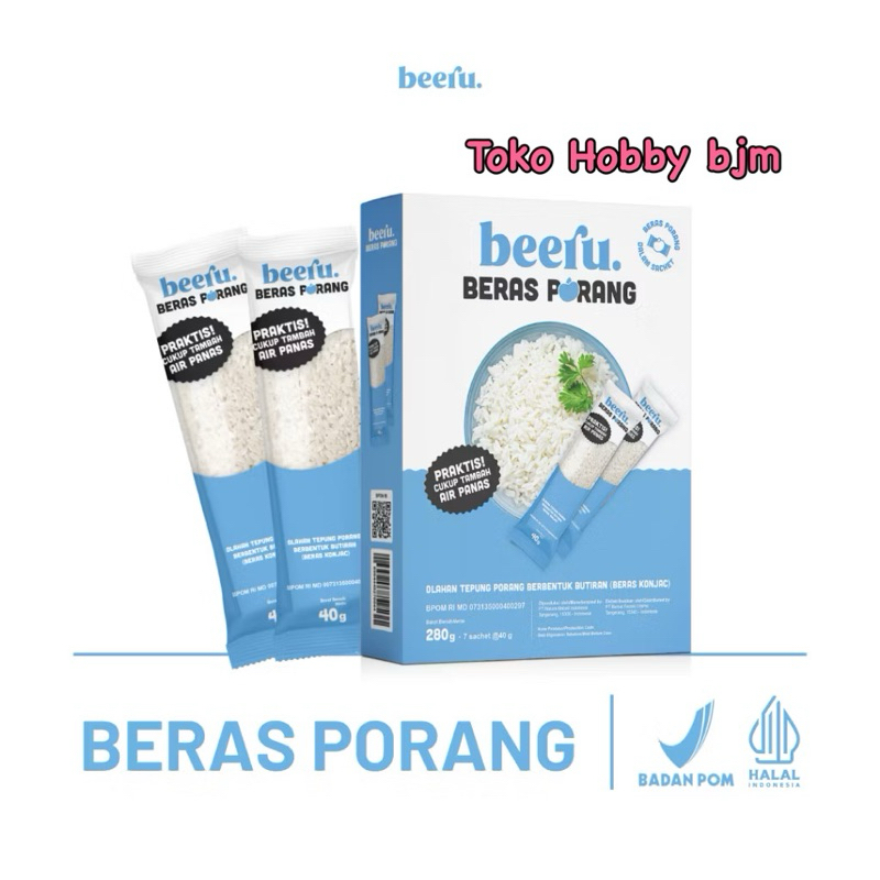 

Beeru beras porang box isi 7 sachet - biru nasi porang diet umbi konyaku shirataki