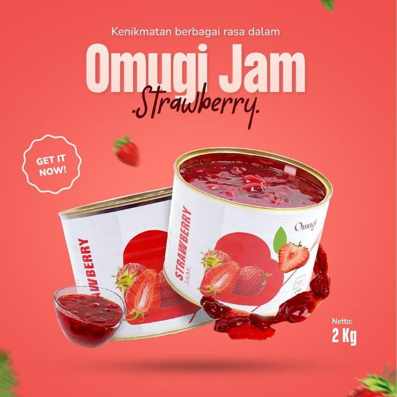 

RB Omugi Fruit Jam Topping all variant Selai Buah Asli Strawberry Blueberry Peach Passion