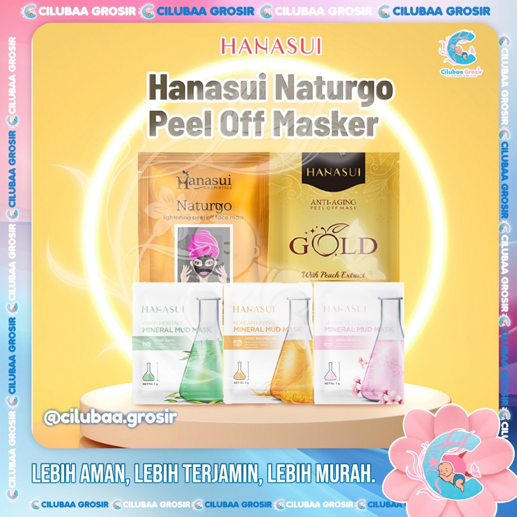 Hanasui Naturgo Peel Off Masker Hitam Komedo || GOLD Anti Aging || Mineral Mud Mask Original BPOM