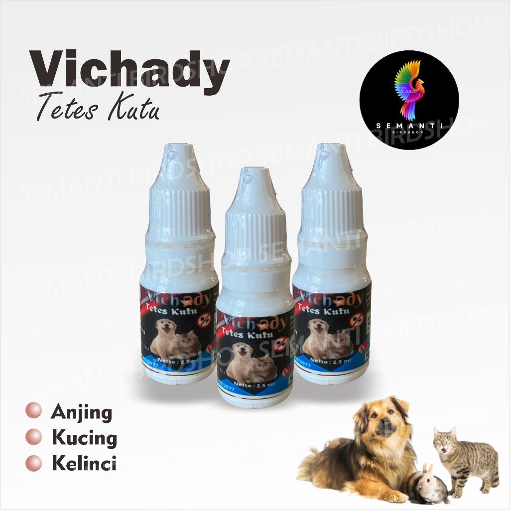 JUAL VICHADY OBAT KUTU KUCING ANJING HAMSTER KELINCI TETES TENGKUK MENGOBATI KUTU GUREM GUDIK PINJAL