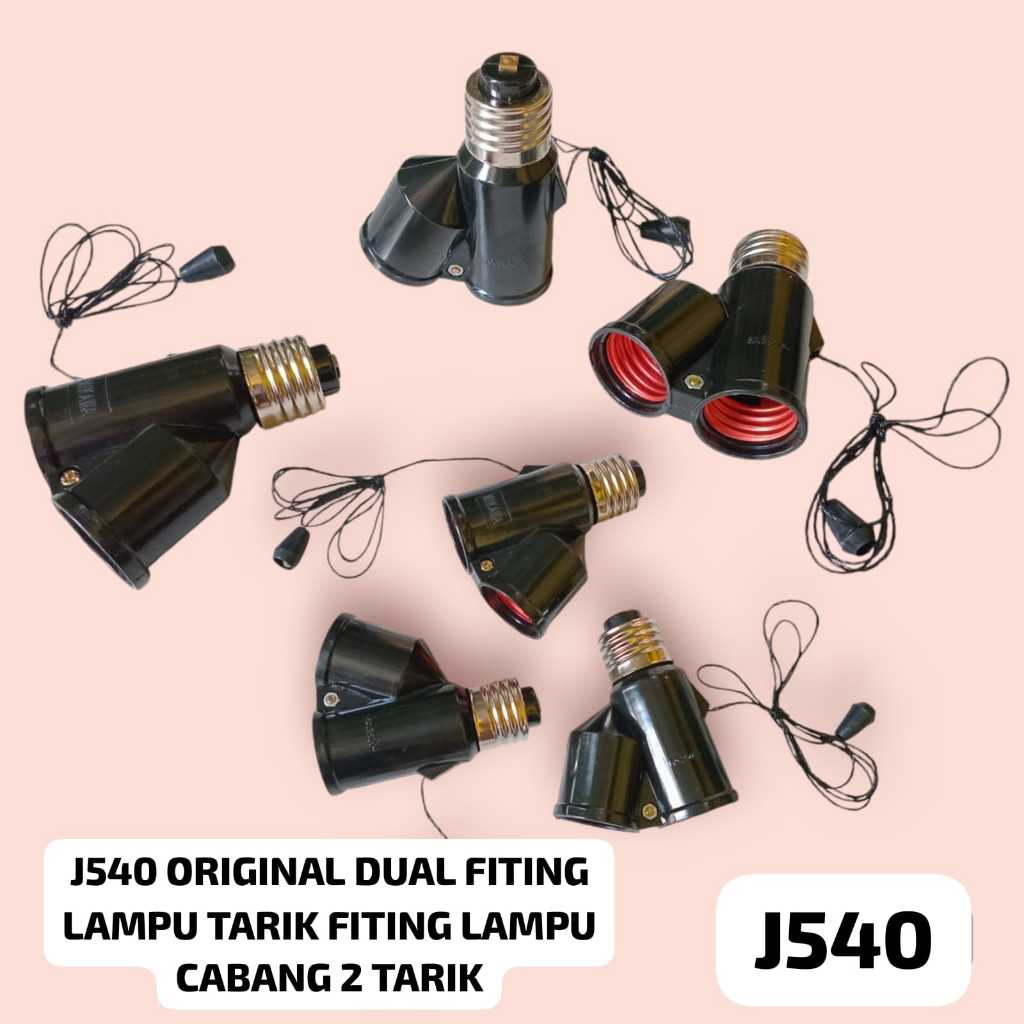 J540 ORIGINAL DUAL FITING LAMPU TARIK FITING DOUBLE MODEL TANK CABANG DUA TALI LAMP ON OFF TARIK KAB