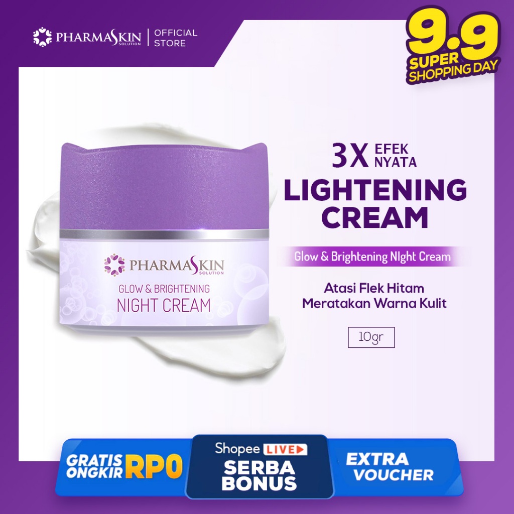 Pharmaskin Solution Glow & Brightening Night Cream Skincare Pharmaskin Paket Flek