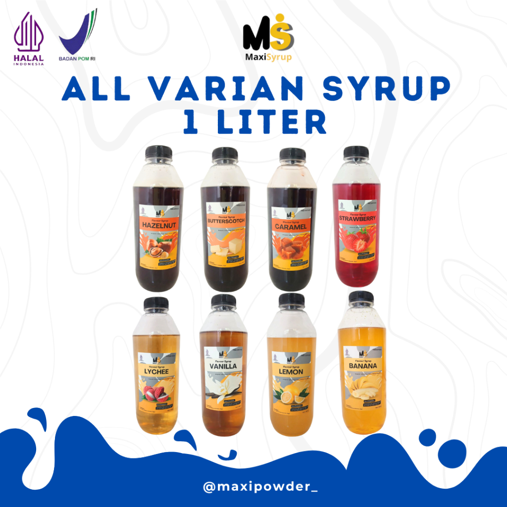 

Maxi Syrup All Varian 1Liter / Sirup All Varian Termurah Dan Terlaris / MaxiSyrup