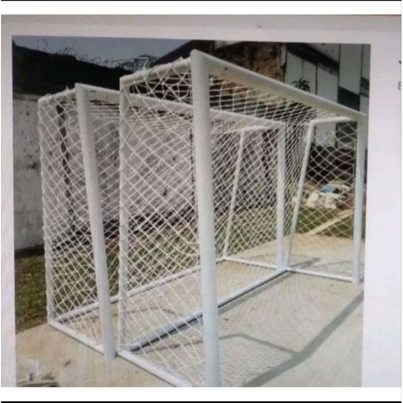 Jaring gawang sepasang ukuran 4,4 x 2,4 meter tali 5 mm gawang junior