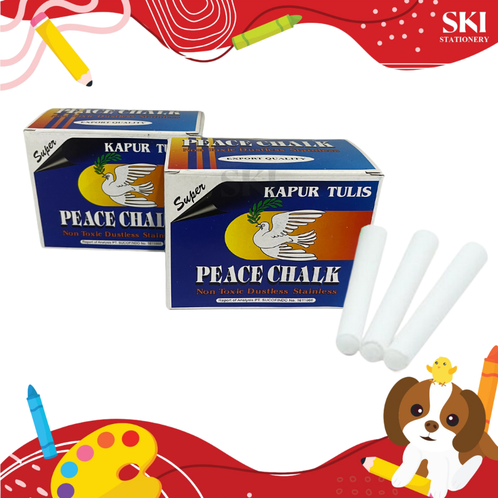 

(1 KARTON) Kapur Papan Tulis Putih Peace Chalk