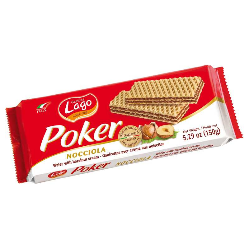 

GASTONE LAGO POKER Wafer 150 gr dupe loacker premium wafer import from Italy