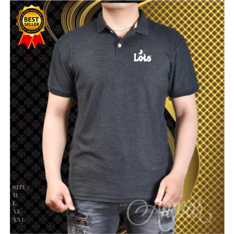 Polo Lois Pria Baju Polo Lois Pakaian Pria Wanita Kaos Kerah Atasan Casual T-Shirt Oblong Keren Baha