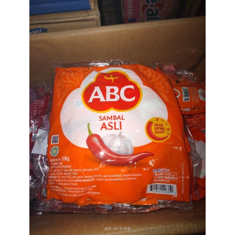 

Sambal ABC Asli (saos) Sachet kecil 8gr Sak (isi 22 pcs)