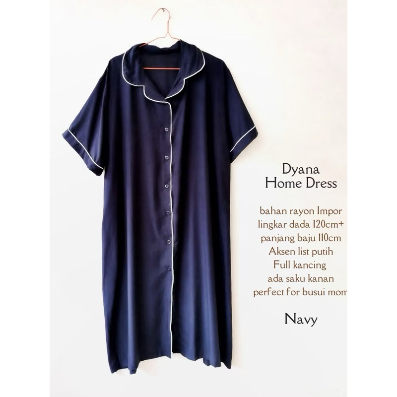 DYANA Home Dress Daster Piyama Kancing Premium Busui Friendly Korea Bahan Rayon