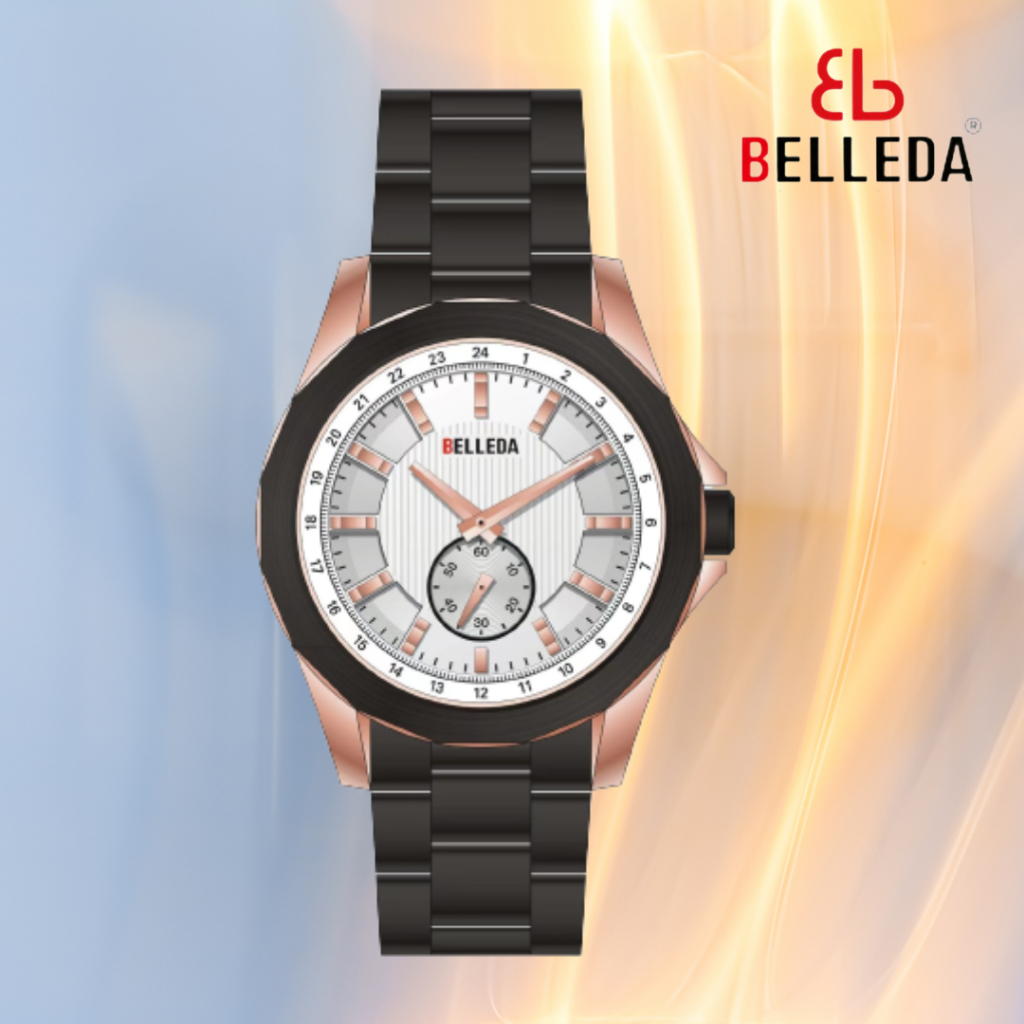 Jam Tangan Pria Belleda 9093 Tanggal Atif Stainless Quartz Luxury Anti Air Garansi Original Watches