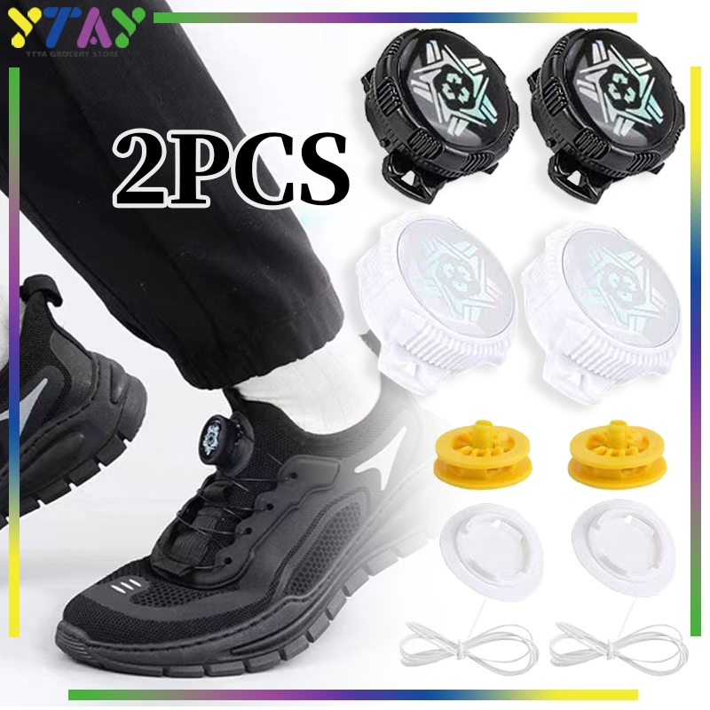 2PCS/Set Automatis Rotating Shoelace Buckle Tali Sepatu Putar tali sepatu boa system tali sepatu put