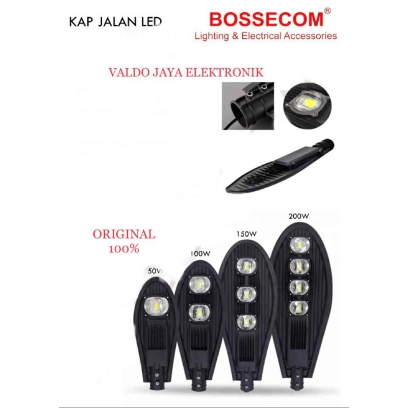BOSSECOM Kap Lampu Penerangan Jalan LED 50 Watt PJU LED 50W Be 7001 kap jalan PJU 50w Be 7001 Kap ja