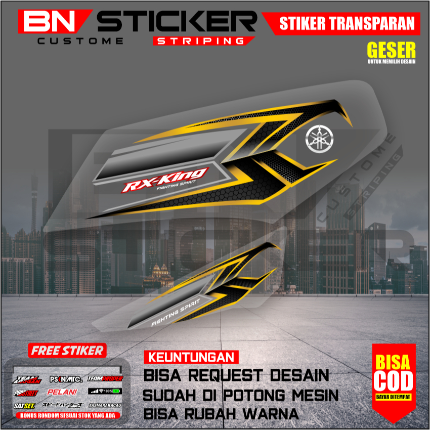 STRIPING DECAL RX KING FACELIFT CUSTOM TRANSPARAN STRIPING RX KING VIRAL UV PREMIUM MAX DECAL IX-14