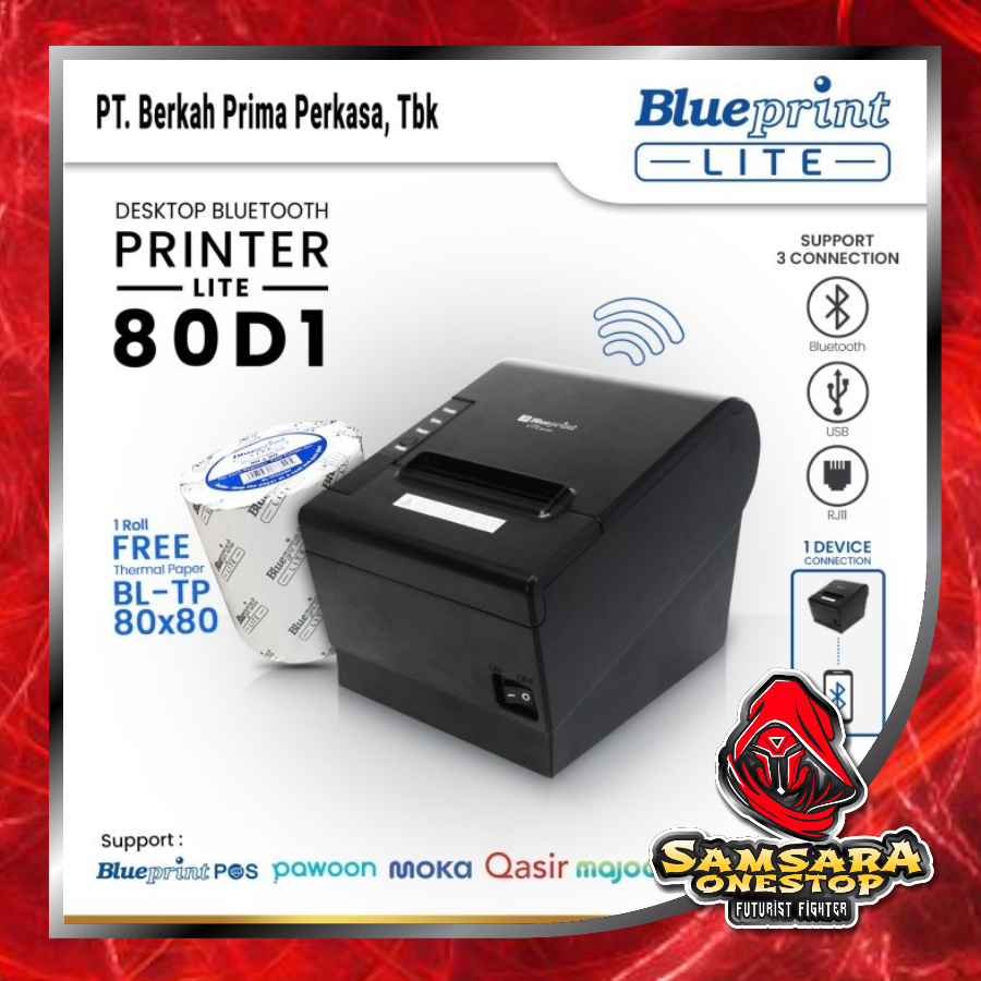 Printer Thermal Kasir BLUEPRINT Lite80D1 80D1 USB + Bluetooth + RJ11 Lite