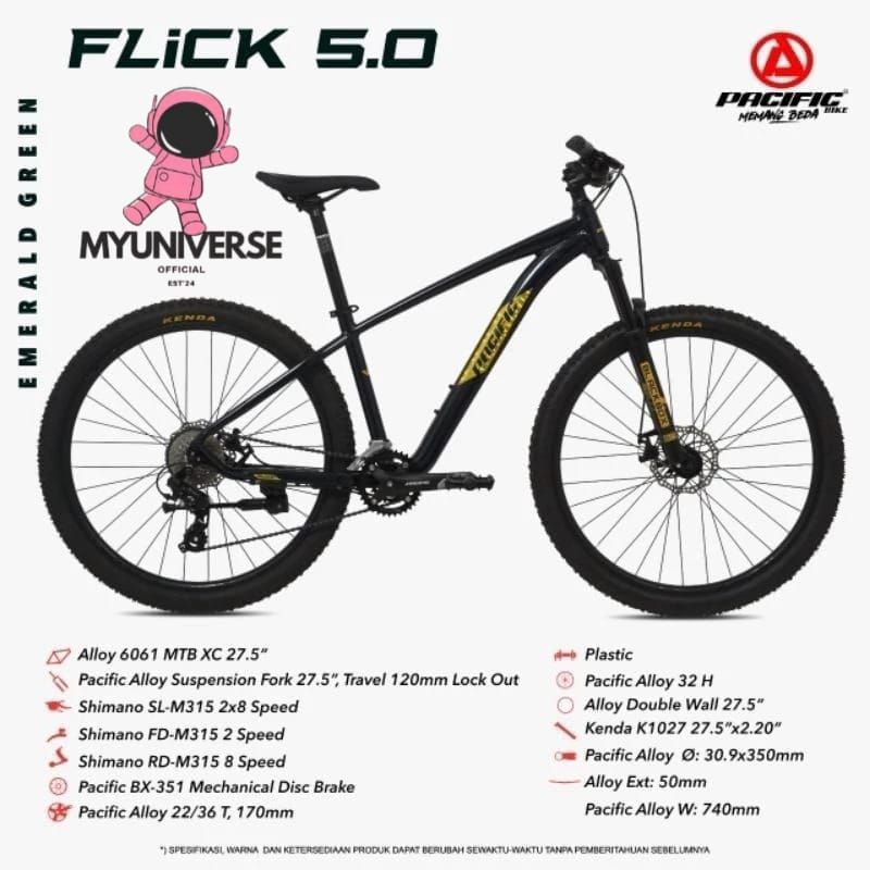 SEPEDA GUNUNG MTB 27,5 PACIFIC FLICK 5.0 ALLOY MURAH