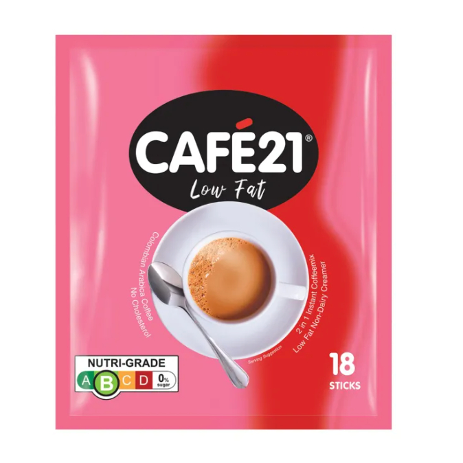 

Cafe21 2 in 1 Instant Coffeemix - Low Fat 18 x 14g SINGAPORE