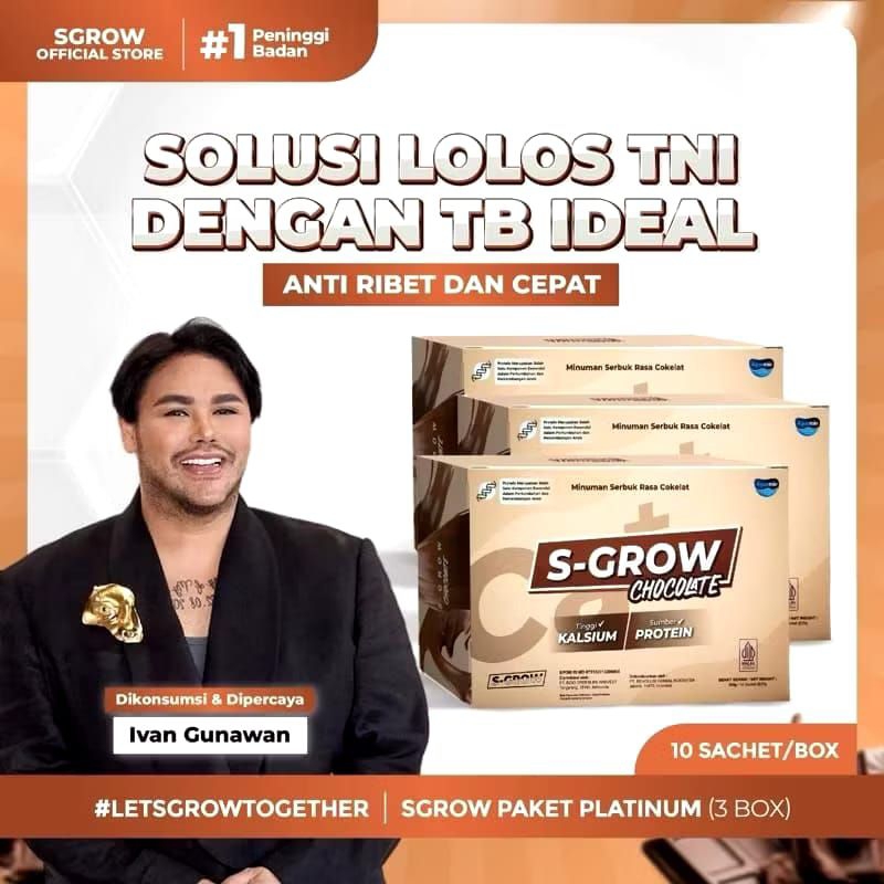 

S-GROW CHOCOLATE 1 BOX - Peninggi Badan Terbaik Cocok Untuk Remaja Dewasa
