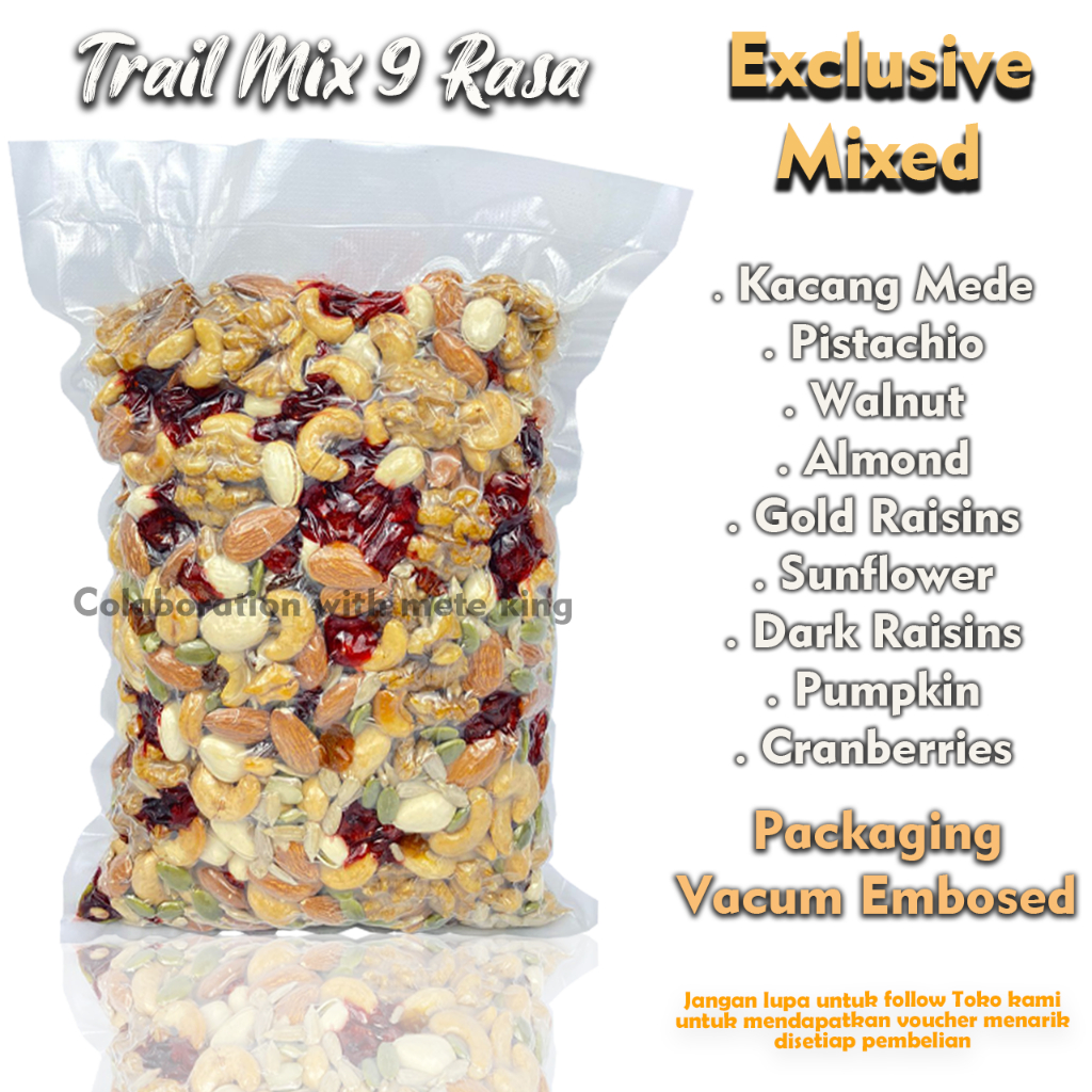 

Trailmix 9 rasa kacang biji - bijian dan buah campur program diet makanan sehat