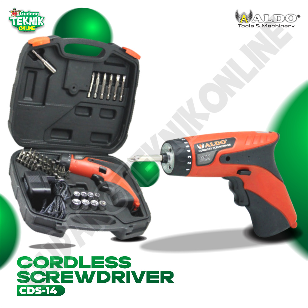 Cordless Screwdriver 4.8V DC ALDO CDS-14 / Bor Obeng Cordless Baterai ALDO CDS 14 - Bor Obeng Batera