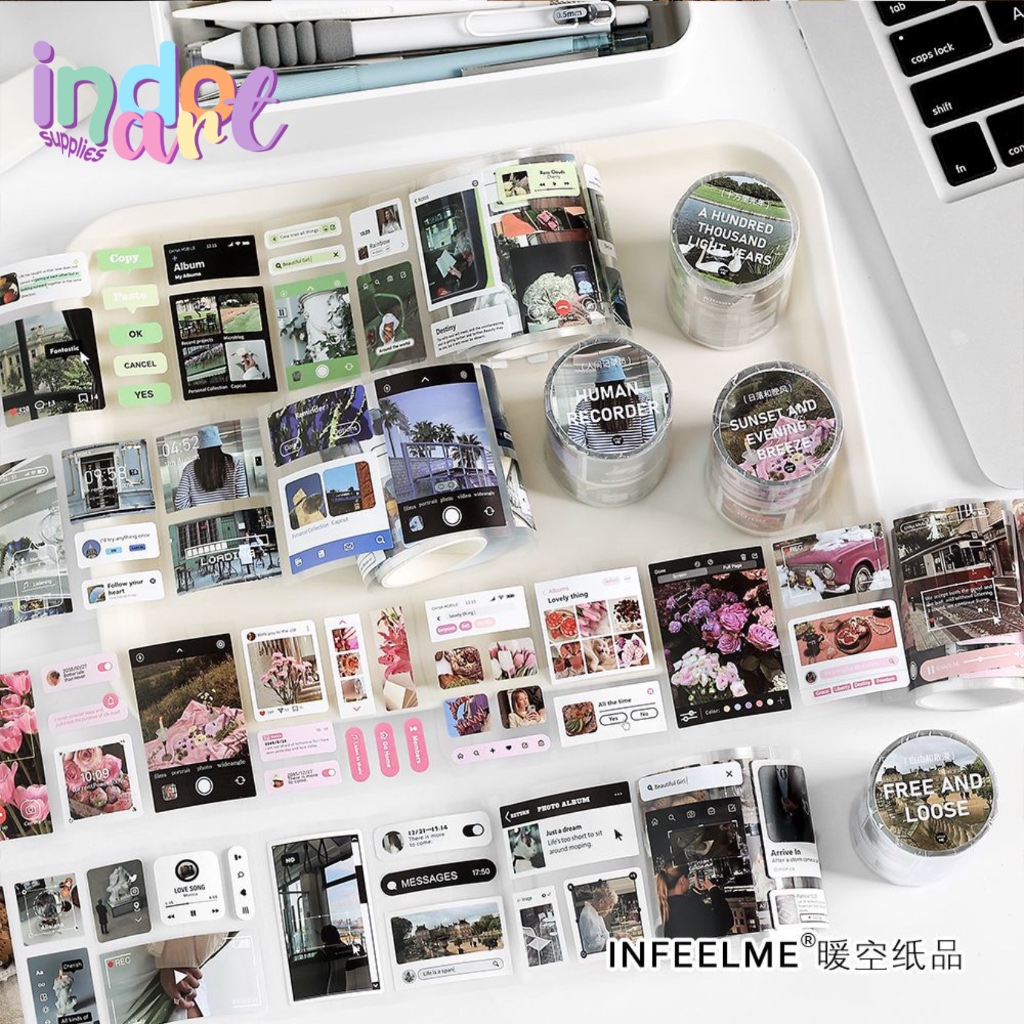 

(IAS) WS12 - Sticker Roll Infeel Me Social Media Features Stiker Washi Tape Modern Korean Style