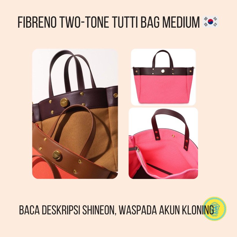 FIBRENO TWO TONE TUTTI BAG + STRAP MEDIUM ORIGINAL