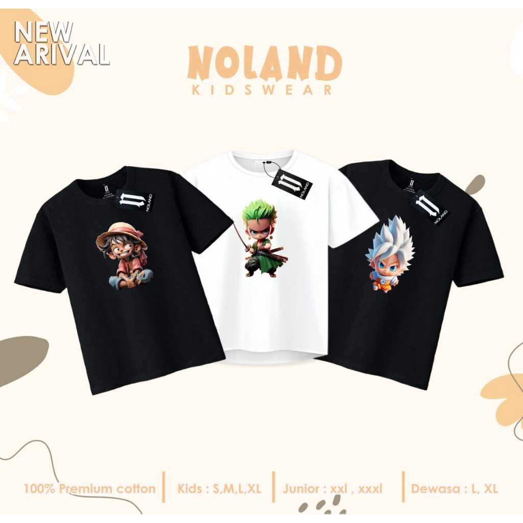 KAOS ANAK 1-14th & DEWASA // KAOS ANIME ACTION FIGUR // KAOS DISTRO ANAK