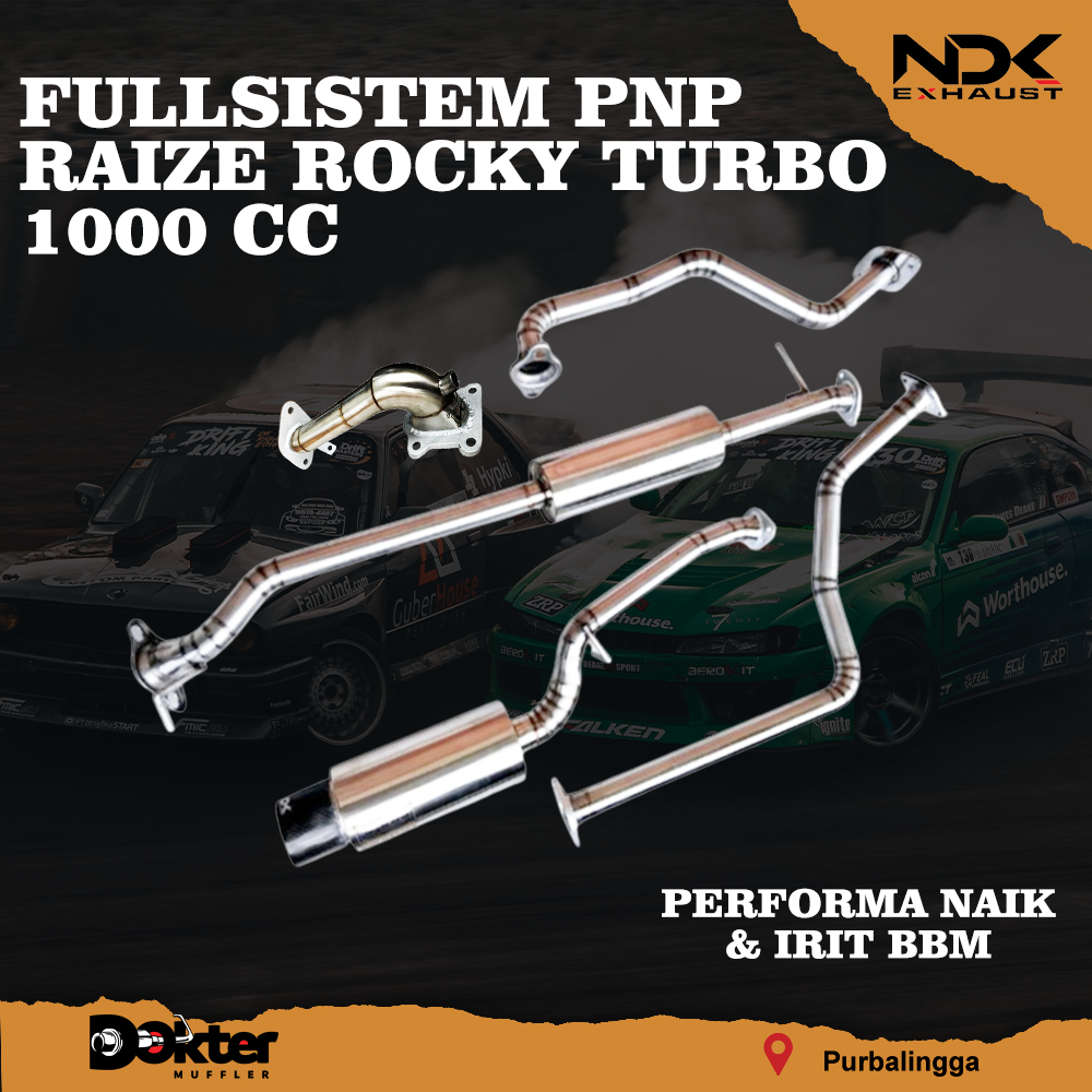 FULLSISTEM PNP KNALPOT MOBIL RACING RAIZE ROCKY 1000 CC TURBO FULLSISTEM BASS ADEM NDK EXHAUST