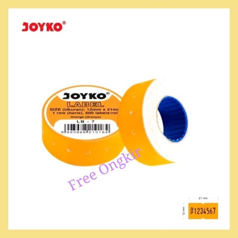 

Kertas Label Harga / Price Label Roll Joyko 1 Baris Orange Oranye LB 7