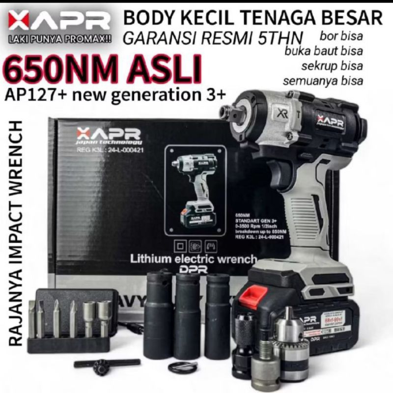 APR AP127+ Mesin impact wrench pembuka baut 650Nm 88V 1Batrei brushless terlaris APR JAPAN TECHNOLOG